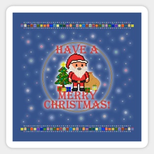 Have A Merry Christmas Santa! (Red Letters on Blue) Sticker